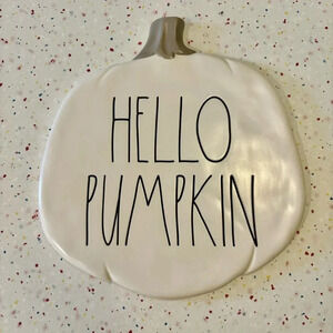 Rae  Dunn| Hello Pumpkin 8” ivory Ceramic Hot Plate/Trivet